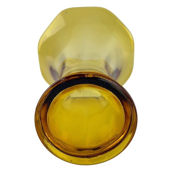 Vintage Amber Glass Swung Vase 9" Mid Century Modern Art Glass Home Decor - Picture 4 of 16